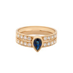 Vintage Cartier 18k Yellow Gold Sapphire + Diamond Ring // Ring Size: 6