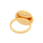Vintage Chaumet 18k Yellow Gold Citrine + Diamond Ring // Ring Size: 6.25