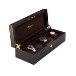 Rapport Crocodile Brown Leather 5 Watch Collector Box