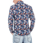 Frederic Palm Long-Sleeve Button Up // Blue (L)