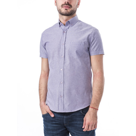 Berlioz Short-Sleeve Button Down // Purple (XS)