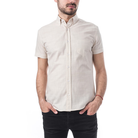 Bernstein Short-Sleeve Button Down // Beige (XS)