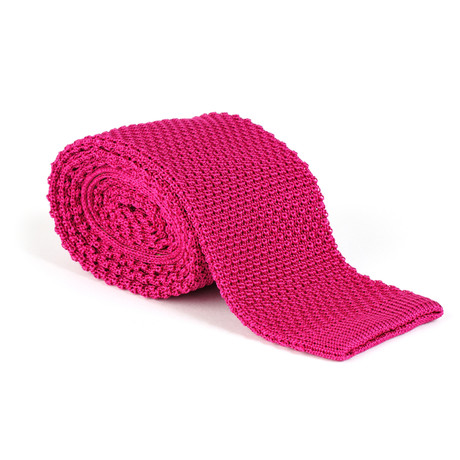 Tricot Knitted Tie // Fuchsia Pink