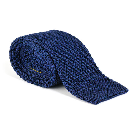 Tricot Knitted Tie // Navy Blue