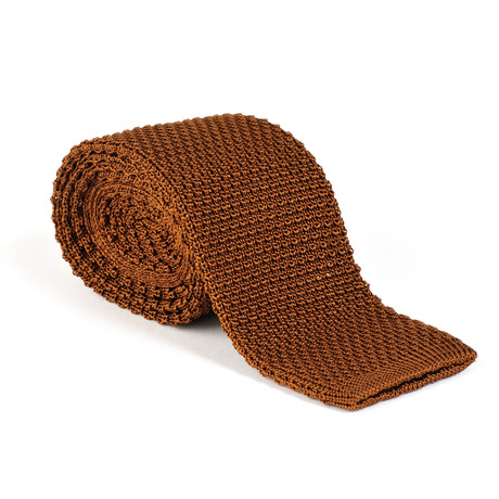 Tricot Knitted Tie // Brown Oak