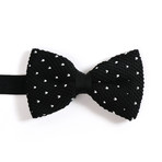Silk Bow Tie // Black With Dots