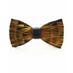 Duck Feather Bow Tie V4 // Black + Yellow