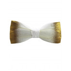 Duck Feather Bow Tie // White + Gold