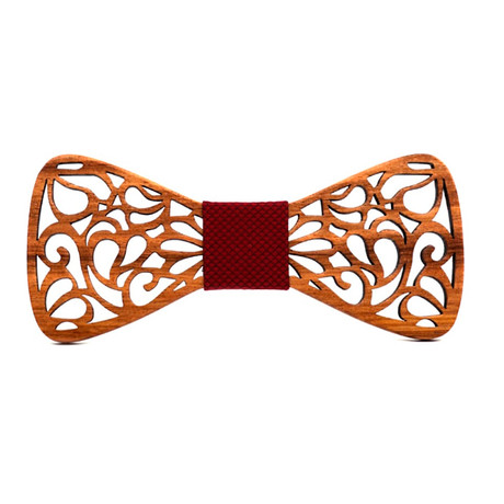 Zebrano Wood Bow Tie // Burgundy