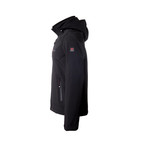 Hooded Chest Zipper Jacket // Black (XL)