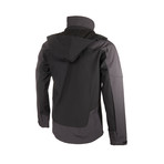 Hooded Two-Tone Cresta Zipper Jacket // Black + Gray (M)