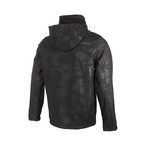 Camo Double Chest Zipper Jacket // Black (L)