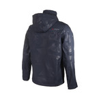 Camo Double Chest Zipper Jacket // Dark Blue (S)