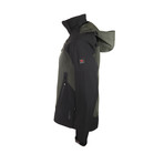 Hooded Two-Tone Cresta Zipper Jacket // Olive + Black (M)