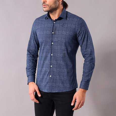 Lenard Slim-Fit Shirt // Navy (S)