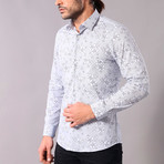 Ahmad Slim-Fit Shirt // White + Light Gray (M)