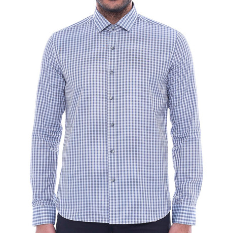 Malcolm Slim-Fit Shirt // Gray + Light Blue (S)