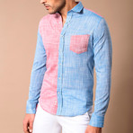Filiberto Slim-Fit Shirt // Blue + Red (XL)