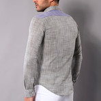 Santiago Slim-Fit Shirt // Navy + Gray (M)