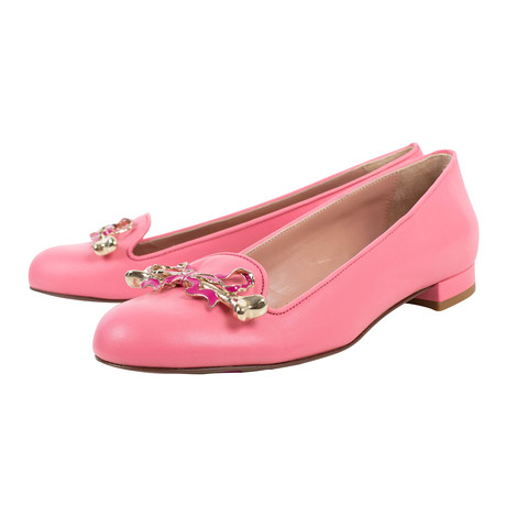 Red Valentino // Leather + Metal Bow Shoes // Pink (Euro: 34)