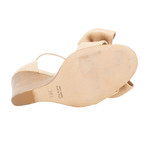 Red Valentino // Bow Ankle Strap Wedge Heels // Beige (Euro: 34)