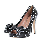 Red Valentino // Polka Dots Open Toe Heels // Black (Euro: 34)