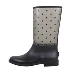 Red Valentino // Star Design Mesh Rubber Rain Boots // Black (Euro: 35)