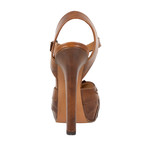 Bottega Veneta // Leather Open Toe Heels // Brown (Euro: 36.5)