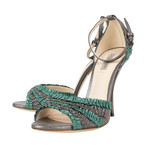 Bottega Veneta // Ruffles Open Toe Heels // Teal (Euro: 36)