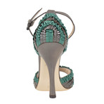 Bottega Veneta // Ruffles Open Toe Heels // Teal (Euro: 36)