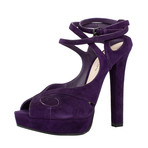 Bottega Veneta // Open Toe Suede Block Heels // Purple (Euro: 36.5)