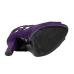 Bottega Veneta // Open Toe Suede Block Heels // Purple (Euro: 36.5)
