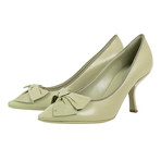 Bottega Veneta // Bow Pointed Toe Leather Heels // Green (Euro: 34.5)