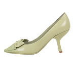 Bottega Veneta // Bow Pointed Toe Leather Heels // Green (Euro: 37.5)
