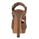 Bottega Veneta // Strappy Leather Sandals Heels // Brown (Euro: 37.5)