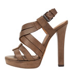 Bottega Veneta // Strappy Leather Sandals Heels // Brown (Euro: 37.5)