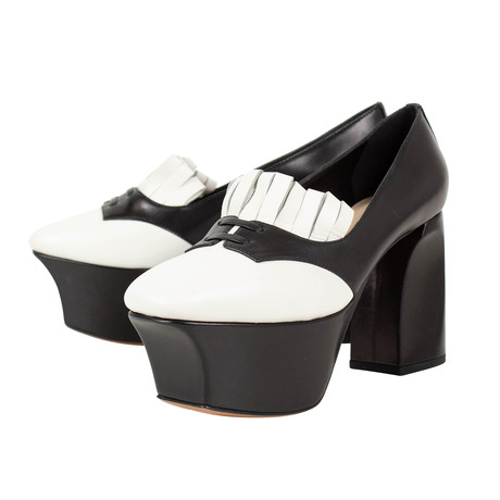 Bottega Veneta // Oxford Platform Leather Heels // Black (Euro: 34)