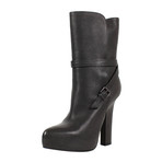 Bottega Veneta // Pebbled Leather Platform Heels Boots // Black (Euro: 38)