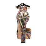 Valentino // Rhinestone Floral Design Leather Heels // Multi-Color (Euro: 36.5)