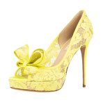 Valentino // Mesh Lace Platform Heels // Yellow (Euro: 37)