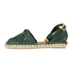 Valentino // Weaved Leather Espadrilles Flats // Green (Euro: 34)