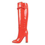 Valentino // Braided Patent Leather Boots // Vermilion (Euro: 34)
