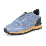 Valentino // Suede Laced Rockstud Sneakers // Blue (Euro: 35)