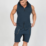 Linear Shorts // Navy (L)