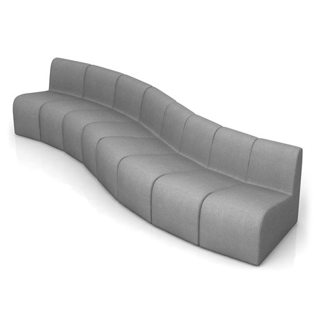 8 Piece Sectional // S Curve (Wave Modular Charcoal)