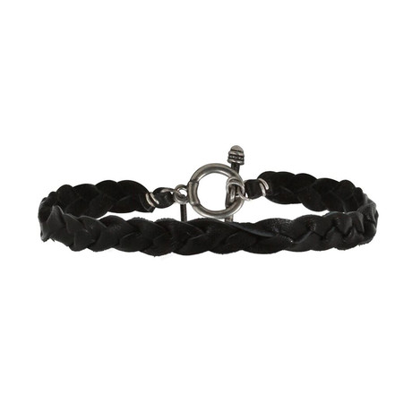 Leather Braided Bracelet // Black