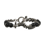 Dagger Bracelet // Black + Silver