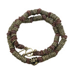 Leather Donut Bead Wrap Around Bracelet // Brown