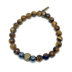 Beaded Stretch Bracelet // Tiger's Eye + Hematite