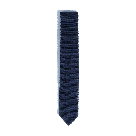 Solid Silk Knit Tie // Navy